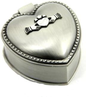 Irish Gift for Women Jewelry Box Claddagh Heart Design 2 1/4 